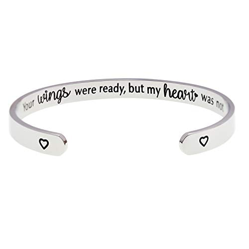 LParkin Memorial Bracelets Your Wings were Ready But My Heart was Not Pet Dog Cat Remembrance Gifts Memorial Gifts for Loss of Mother Commemorative Jewelry