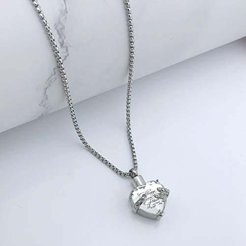 YOUFENG Birthstones Heart Cremation Pendant Urn Necklaces for Ashes Urns for Human Ashes Memorial Locket Keepsake Ashes Jewelry with Fill Kit - style: April-birthstones