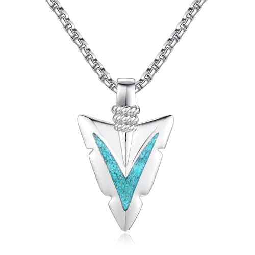 Arrowhead Necklace 925 Sterling Silver Arrow Pendant Necklace Jewelry Gifts for Men Women Lover - color: Silver-A01