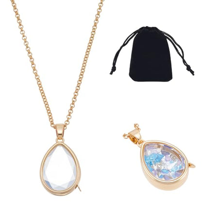 NBEADS Locket Pendant Necklaces, Memory Locket Charms Brass Floating Memory Necklace - style: Teardrop
