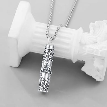 Aniu S925 Sterling Silver Urn Necklace Cremation Jewelry for Ashes - color: Celtic Knot - A