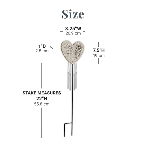 Let's Make Memories Personalized Memorial Wind Chime - Sympathy - Customized Condolences - Loss of Loved One - Celebrate Their Life - Outdoor Memorial - Heart - Whispers in The Wind - style: Heart - Whispers in the Wind