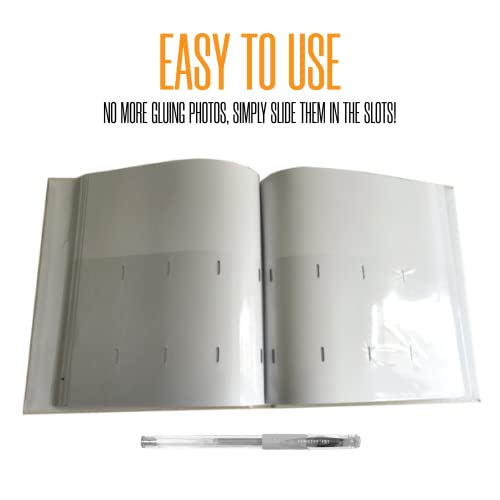 2x6 Strip Album, White Cover White Pages, 2 Gel Pens, 5pk - color: White, size: 5