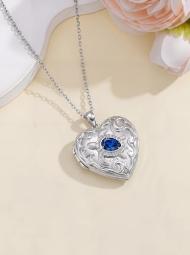 Poiuy Photo Locket Necklace for Women, Heart Picture Pendant Photo Necklace Jewelry Christmas Memorial Birthday Gifts for Women Daughter Mom - color: Turtle Locket Necklace