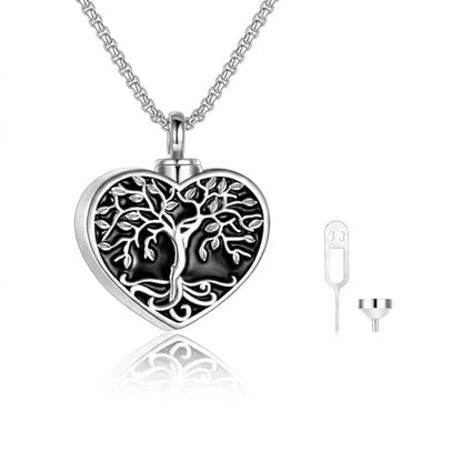 Urn Necklace for Ashes Blue opal Cremation Necklace Keepsake Memory Jewelry for Ashes of Loved Ones Keepsake - style: heart urn