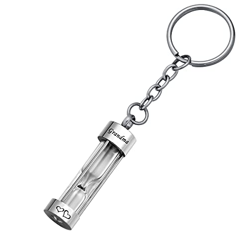 Hourglass Ashes Keychain Urn Pendant Memorial Keepsake Cremation Jewelry Grandma - color: Grandma