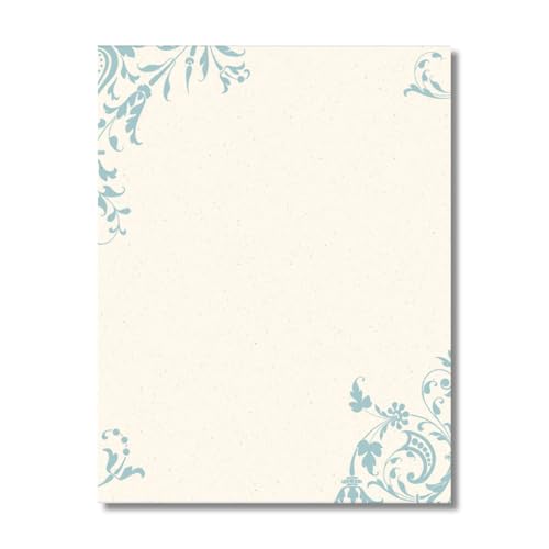 PaperDirect Serene Blue Hue Verona Border Papers, Full Color One-Sided Design, 8.5 x 11, Acid-Free, Ideal for Invitations, Flyers, Newsletters, Scrapbooks, Certificates, Weddings, Cards, 25 Sheets - color: Serene Blue Hue Verona