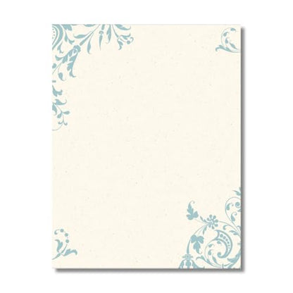 PaperDirect Serene Blue Hue Verona Border Papers, Full Color One-Sided Design, 8.5 x 11, Acid-Free, Ideal for Invitations, Flyers, Newsletters, Scrapbooks, Certificates, Weddings, Cards, 25 Sheets - color: Serene Blue Hue Verona