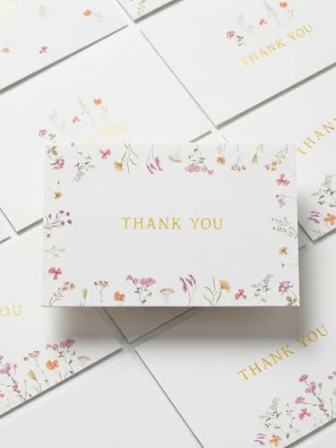 ZICOTO Beautiful Thank You Card Set With Envelopes and Stickers - Set of 20