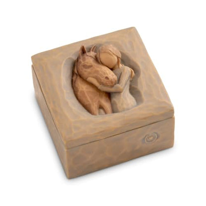 Willow Tree Quiet Strength, Sculpted Hand-Painted Keepsake Box | Pet-Themed Figure, Holds Small Treasures, Hidden Message Inside, Cast from a Susan Lordi Original Carving, Fitted Gift Box - style: Quiet Strength
