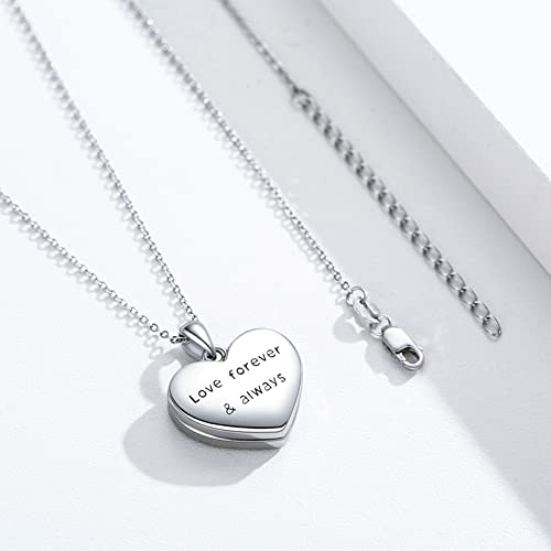 TUGHRA Mother's Day Gifts Gold Locket Necklaces for Women, 925 Sterling Silver Heart Photo Lockets Memorial Keepsake Jewelry Gift for Mom, Wife, Daughter - style: 0976-Daisy