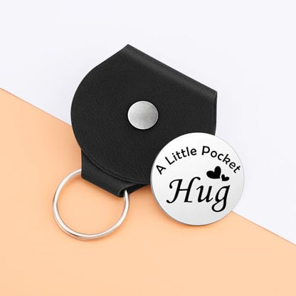 Pocket Hug Token Coin Holder Keychain Sympathy Memorial Gifts for Loss of Mom Dad Grief Bereavement Remembrance Gift for Loss of Mom Dad Dog Grandma Sister Brothers Condolence Funeral Sentimental Gift