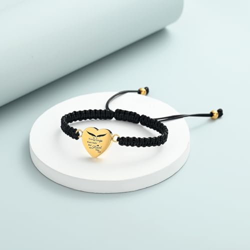 Imrsanl Heart Cremation Bracelet for Ashes Memorial Urn Jewelry - color: Rope-Gold