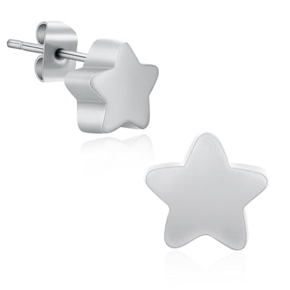 Small Star Urn Earrings for Ashes Cremation Earrings for Women Stainless Steel Cremation Jewelry Memorial Earring Keepsake Jewelry of Loved Ones with Fill Tool - color: Silver