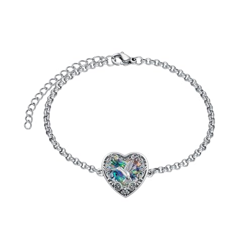 Urn Bracelet for Ashes 925 Sterling Silver Heart Cremation Bracelet Memorial Keepsake Jewelry Gifts for Women - color: 09-Hummingbird Urn Bracelet