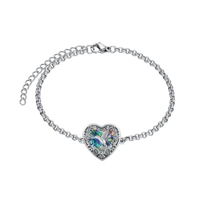 Urn Bracelet for Ashes 925 Sterling Silver Heart Cremation Bracelet Memorial Keepsake Jewelry Gifts for Women - color: 09-Hummingbird Urn Bracelet