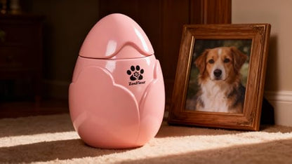 Peony Pet Cremation Urn, Resin Small Memorial Box for Cat or Dog Ashes(A-Pink) - color: Pink