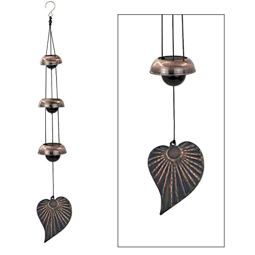 Three Cooper Leaf Temple Wind Chime,Wind Chimes with 3 Bells | Feng Shui Wind Chimes for Home Yard Outdoor Decoration, A Great Memorial Wind Chime for Someone Who Loves Peace - size: Three-Bodhi