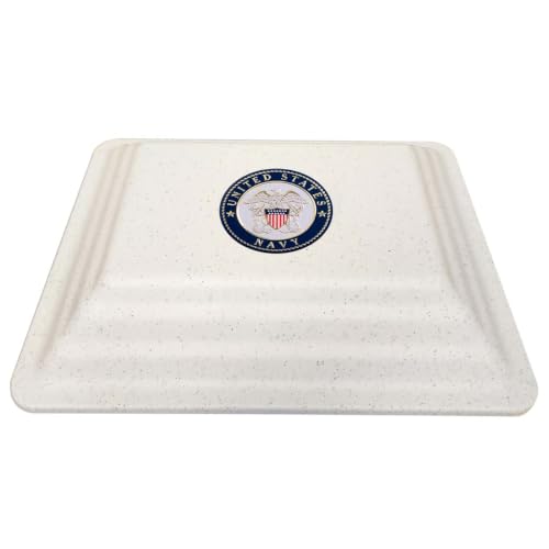 LegacyGuard Durable Polymer Burial Urn Vault for One Cremation Urn - Ground Burial Protection - Gray, Navy Blue, Green, and White - Made in the United States (White/USN) - color: White/Usn