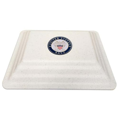 LegacyGuard Durable Polymer Burial Urn Vault for One Cremation Urn - Ground Burial Protection - Gray, Navy Blue, Green, and White - Made in the United States (White/USN) - color: White/Usn