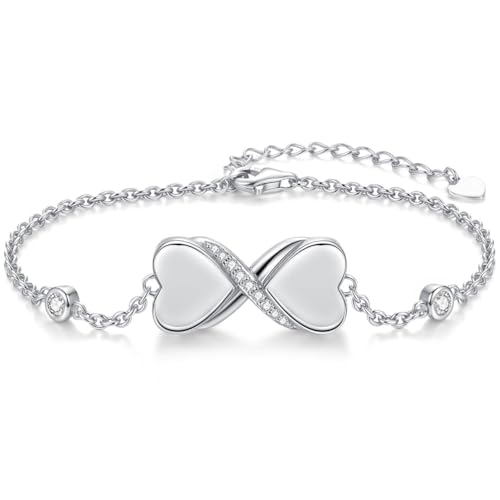 Double Urn Bracelets for Ashes for Women: Sterling Silver Dual Cremation Charms Bracelet Jewelry Hold Two Ashes - Burial Memorial Keepsakes Charms Jewelry Gifts for Loved Ones - style: Dual Heart
