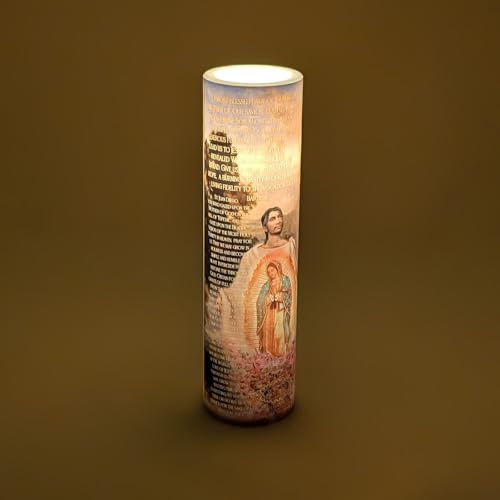 Our Lady of Guadulpe with Juan Diego, LED Flameless Devotional Prayer Candle