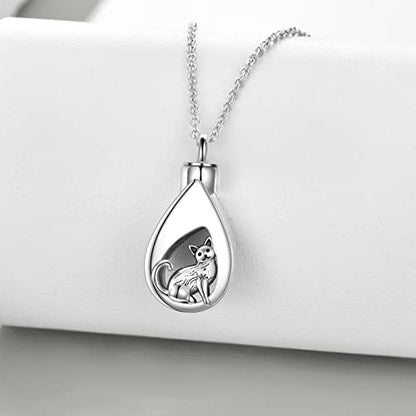 TIGER RIDER Pet Paw Necklace 925 Sterling Silver Cross Infinite love Necklace Pendant Pet Jewelry Gift for Dog Cat Lovers - style: Cat