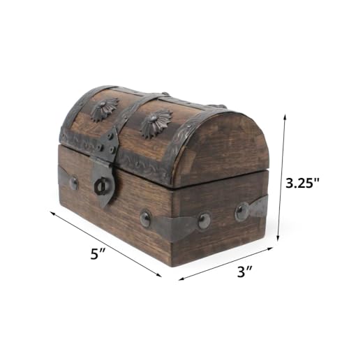 Nautical Cove Treasure Chest Keepsake and Jewelry Box Wood - Decorative Treasure Box - size: Small