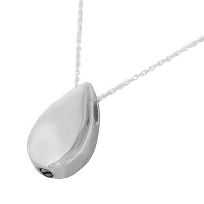 Small Teardrop Pendant and Necklace for Ashes, Sterling Silver, Cremation Jewelry for Ashes - color: Small Teardrop