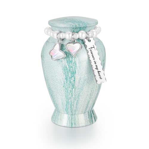 SOITIS Small Urns for Human Ashes Keepsake, 2.83 Inches Mini Urns for Human Ashes, Aluminum Cremation Urns for Human Ashes, Keepsake Urns for Human Ashes, Decorative Urns Memorial Urn Funeral Holder - color: Green B