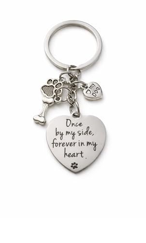 Pet Memorial Gift for Loss of Dog, Dog Memorial Keychain with Engraved Heart, Dog Loss Sympathy Gift, Pet Remembrance Keepsake, Bereavement Gift for Dog Lovers, Stainless Steel Keychain