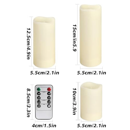 12-Pack LED Flameless Candles with Remote Control - Battery Operated, Timer, Dimmable, 3D Flame Flickering , Perfect for Halloween Christmas Parties,Wedding,Home Decor ,Gift and Special Occasions - size: 12-Pack-Ivory