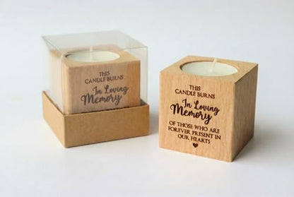 10 Pcs Wooden Memorial Candle Holder – in Loving Memory Gift, Sympathy Gift for Loss of a Loved One, Remembrance and Bereavement Gift, Celebration of Life Decor (Forever)