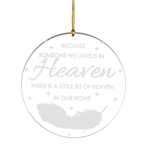 Christmast Memorial Ornaments Rremember Keepsake, Bereavement Memorial Gifts for Loss of Loved One Because Someone We Love is in Heaven Sign, Christmast Cardinal Ornament for Loss of Loved One