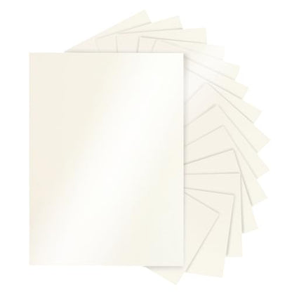 Silunkia 28 Sheets Cream Shimmer Cardstock 8.5 x 11 Off White Paper 92lb | Heavyweight Glossy Paper Card Stock for DIY Cards Making, Business Cards, Wedding Invitations, Crafting, Menus - color: Cream, size: 28 Sheets