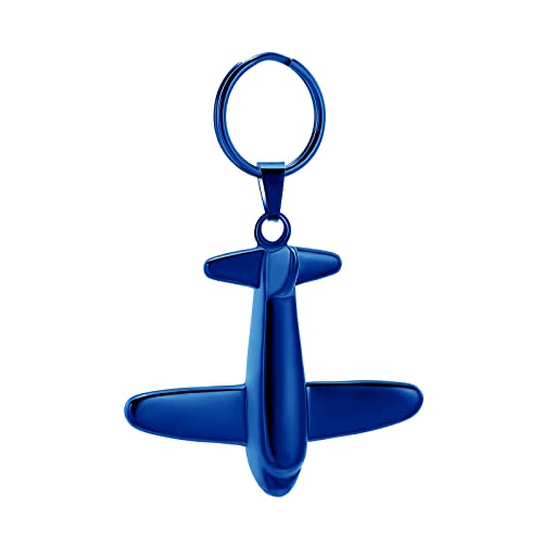Minicremation Cremation Jewelry Urn Keychain for Ashes Airplane Memorial Urn Pendant for Human Pet's Keepsake Key Chain - color: Blue