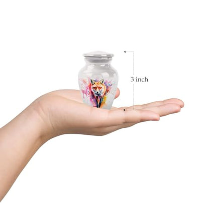 Fox Urn for Human Ashes - color: Fox - White, size: 3 Inch - Pack of 1