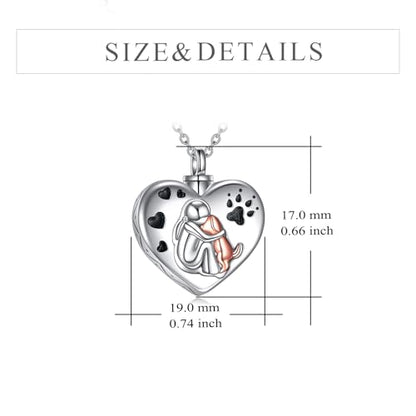 Dog/Turtle/Cross/Lotus/Tree of Life Urn Necklace for Ashes Heart Cremation Paw Pendant Jewelry Dogs Lover Memorial Gifts for Women - color: Silver-Dog Cremation Jewelry