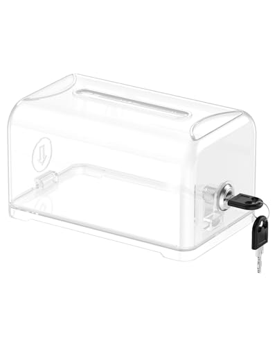 Uniclife 7.3"x 4.5" x 3.9" Clear Acrylic Donation Box with Slot Lock - color: Transparent, size: 1 Pack