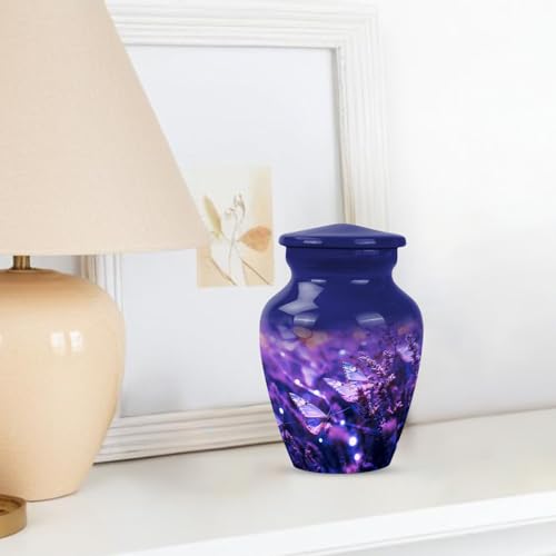 Purple Butterfly Urns for Human Ashes Adult Man & Women, Small Keepsake Urn for Human Ashes Adult Male, Mini Cremation Urns 3Inch - color: Purple Butterfly Urn