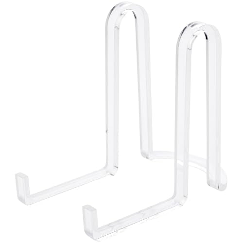 Plymor Clear Acrylic Ribbon-Style Display Easel, 6.125" H x 3.875" W x 6.75" D - size: 6.125" x 3.875" x 6.75"