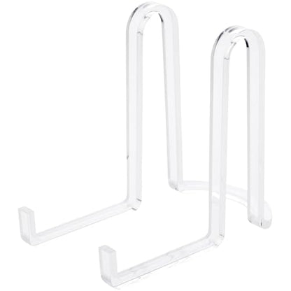 Plymor Clear Acrylic Ribbon-Style Display Easel, 6.125" H x 3.875" W x 6.75" D - size: 6.125" x 3.875" x 6.75"