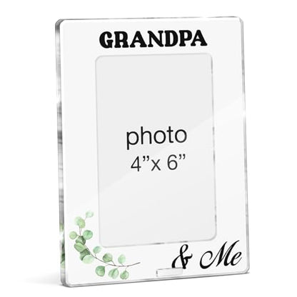 Grandpa Picture Frame Gifts for Grandpapa Pops Birthday Christmas, Grandpa & Me Acrylic Picture Frames 4 x 6 Inch Photo - color: G-Grandpa