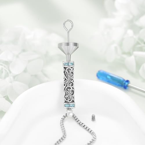 Urn Necklaces for Ashes Sterling Silver Cylinder Memorial Pendant for Loved Ones Keepsake Cremation Jewelry Gifts for Women Men - style: Dragonfly