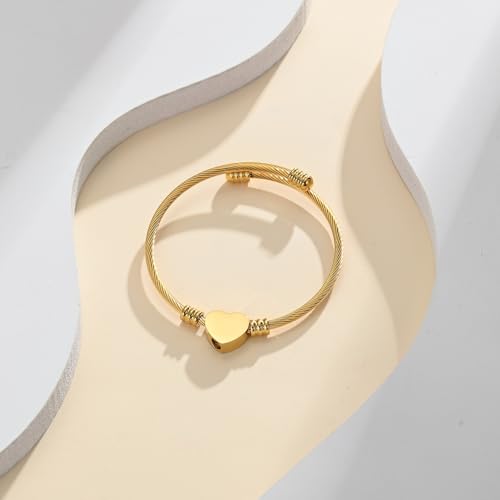 Cremation Jewelry Wing Heart Urn Bracelet for Human Ashes for Women Men Memorial Keepsake Cuff Bangle Bracelet - color: Customize