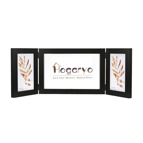 Black 3 Picture Frame Collage 4x6 5x7,Holds 3 Standard Photographs, Freestanding,Glass Front Stand Vertical on Desktop - color: Black, size: 4x6-5x7