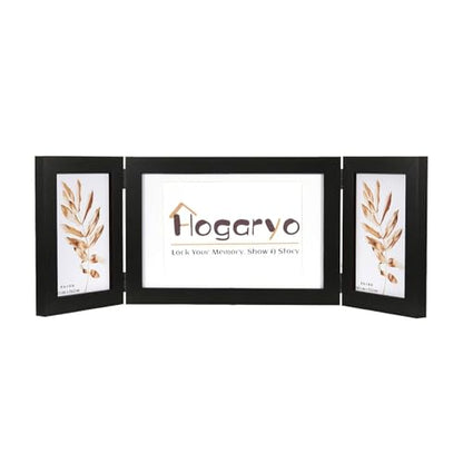 Black 3 Picture Frame Collage 4x6 5x7,Holds 3 Standard Photographs, Freestanding,Glass Front Stand Vertical on Desktop - color: Black, size: 4x6-5x7