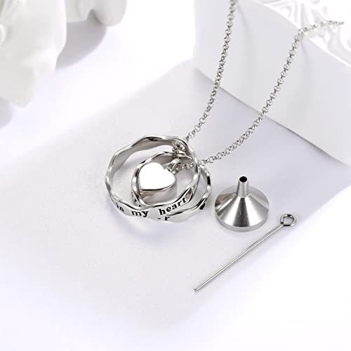 Sterling Silver Cremation Jewelry for Ashes Pendant Eternity Urn Necklace Keepsake Memorial Gifts You Are Always In My Heart I Love You Forever - color: White, style: Son