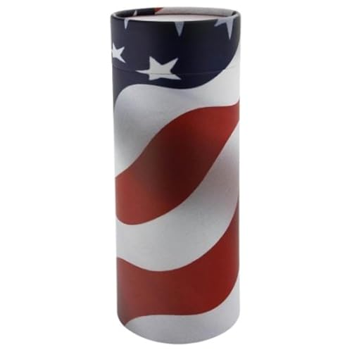 Patriot Scattering Tube, Biodegradable Cremation Urn for Ashes, Adult Sized Cremation Urn, 12.5 Inches High - color: Patriot, size: Large