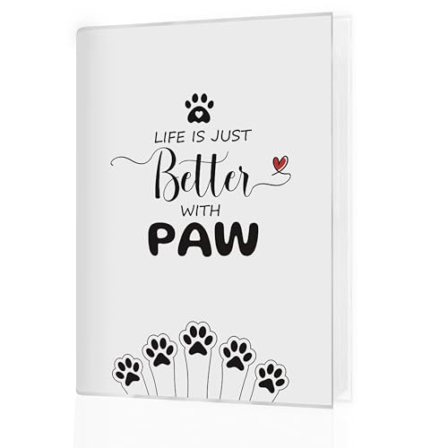 Pet Photo Album 4x6, Dog Cat Lover Owner Gifts, Life Is Just Better with Paw Small Memory Photo Album Book for 18 Pockets Hold 36 Pictures, Photobook for Pet Enthusiast - color: Paw